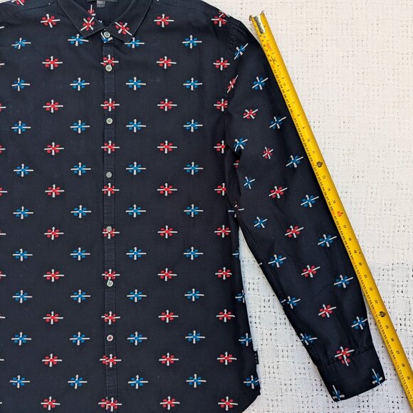 John Varvatos CLAYTON STAR SPORT Shirt Men's XXL Black Long Sleeve Button Up - Picture 8 of 10